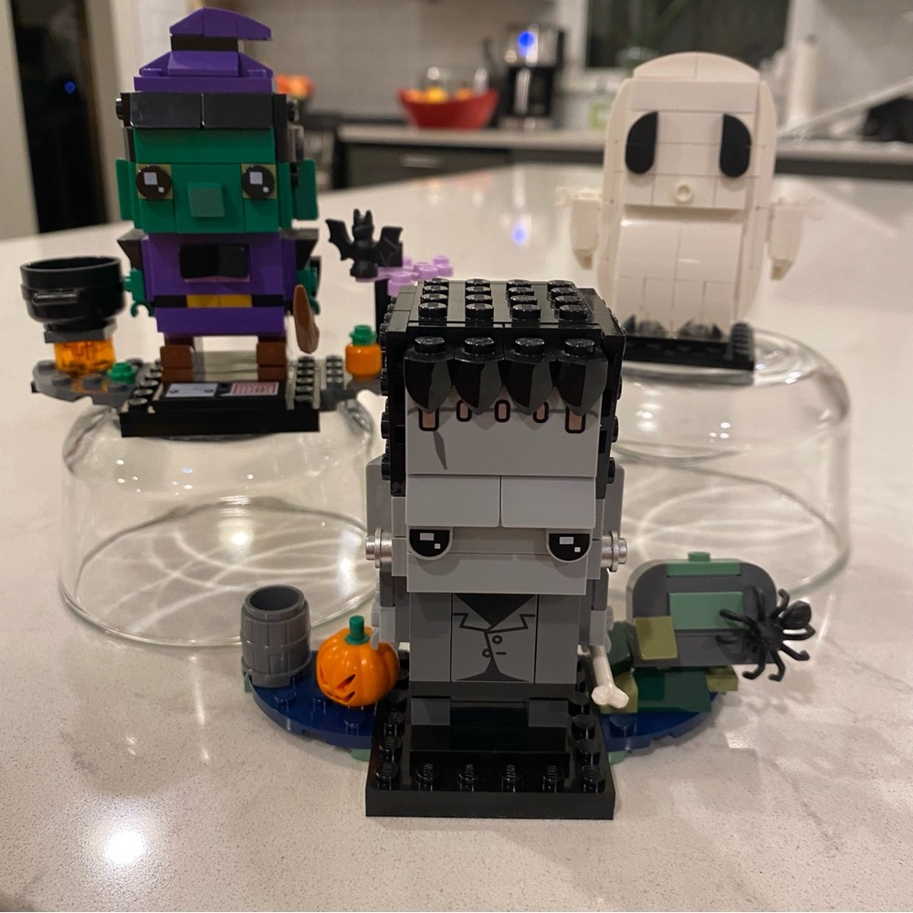 RETIRED LEGO BRICKHEADZ - 40422 Frankenstein/40351 Halloween Ghost & 40272 Witch